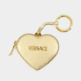 Coin Keychain - Versace - Leather - Gold