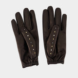 Gloves - Versace - Leather - Black