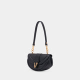 Virtus Small Shoulder Bag - Versace - Leather - Black