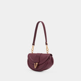 Virtus Small Shoulder Bag - Versace - Leather - Burgundy
