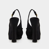 Slingback Pumps - Dolce&Gabbana - Silk - Black