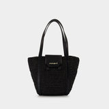 Small Shopper Bag - Marni - Raffia - Black