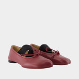 Ballerinas - MM6 Maison Margiela - Leather - Burgundy
