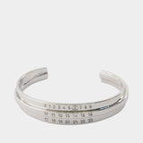 Enamel Logo Cuff Bracelet - MM6 Maison Margiela - Metal - Silver