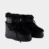 Icon Low Ankle Boots - Moon Boot - Fake Fur - Black