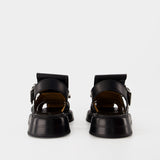T-Bar Sandals - Alexander McQueen - Leather - Black