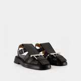 T-Bar Sandals - Alexander McQueen - Leather - Black
