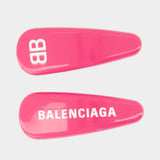 Holli Hair Clips - Balenciaga - Metal - Pink