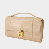 Hourglass Clutch - Balenciaga - Leather - Beige