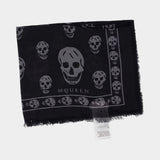 Skull Scarf - Alexander McQueen - Wool - Black