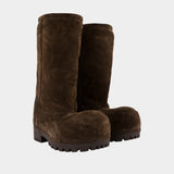 Alaska Fur Boots - Balenciaga - Leather - Brown