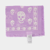 Skull Scarf - Alexander McQueen - Silk - Purple
