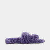 Furry Sandals - Balenciaga - Faux Fur - Purple