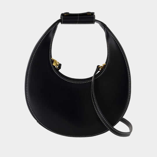 Mini Moon Bag - Staud - Leather - Black