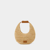 Moon Shoulder Bag - Staud - Raphia - Neutral