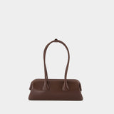 Boat Wide Mini Shoulder Bag - Osoi - Leather - Brown