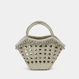 Lip Shopper Bag - Osoi - Raffia - White