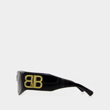 Bb0360s Sunglasses - Balenciaga - Acetate - Black
