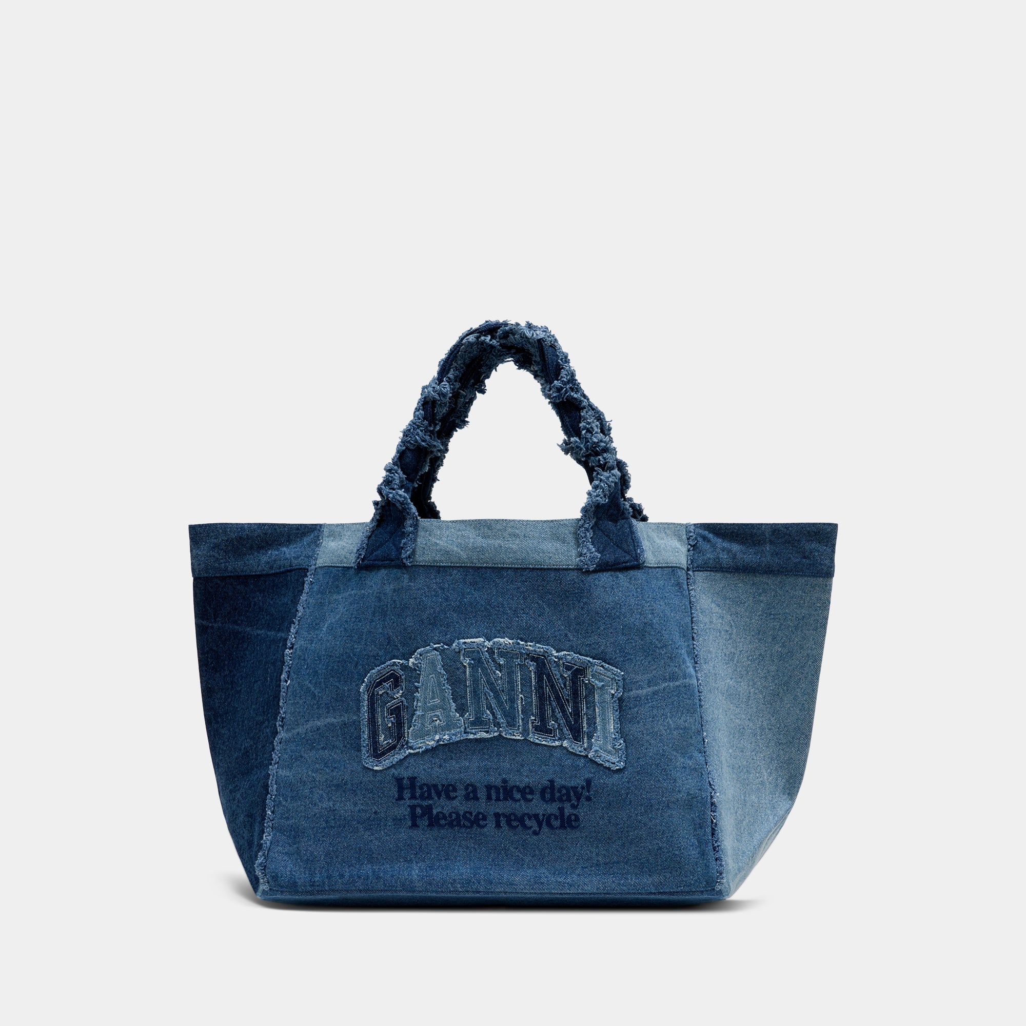Xxl Trapeze Shopper Bag - Ganni - Cotton - Blue