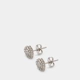 Heart Pave Earrings - Marc Jacobs - Brass - Silver