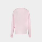 Basic Longsleeve Crab Sweatshirt - Ganni - Cotton - Pink