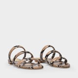 Chrissy Sandals in Natural Snake Print Leather