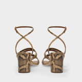 Carla Sandal 70 Sandals in Miele Printed Leather