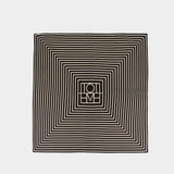Signature Monogram Scarf - TOTEME - Silk - Black