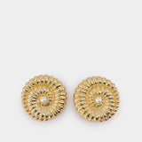 Pearl Shell Earrings - SELF PORTRAIT - Metal - Gold