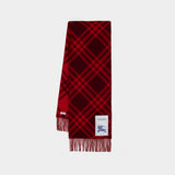 Mu Tbar Bias Check Scarf - Burberry - Cashmere - Red