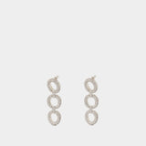 Crystal Link Earrings - SELF PORTRAIT - Metal - Silver