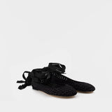 The Logo Ribbon Ballerinas - Marc Jacobs - Synthetic - Black