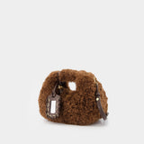 Hobo Mini Curl Purse - Ganni - Synthetic - Brown