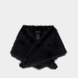 Neckerchief Scarf - Simone Rocha - Faux Fur - Black