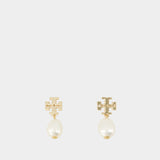 Moondance Pearl Drop Earrings - Tory Burch - Metal - Gold