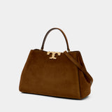 Eleanor Satchel Purse - Tory Burch - Leather - Brown