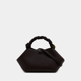Bou Bag Small Grained Handbag - Ganni - Synthetic - Brown