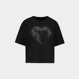 Taida Heart Strass T-Shirt - Zadig & Voltaire - Cotton - Black