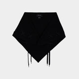 Merino Lace Up Neckerchief Scarf - Simone Rocha - Wool - Black