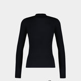 Moon Logo Strass Highneck T-Shirt - Marine Serre - Nylon - Black