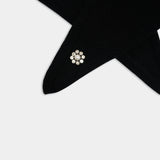 Cashmere Neckerchief W/ Emb Scarf - Simone Rocha - Cashmere - Black