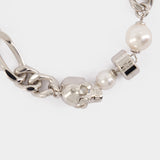 Skl & Pearl Bracelet - Alexander McQueen - Metal - Silver