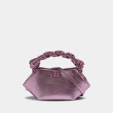 Bou Mini Crushed Handbag - Ganni - Synthetic - Pink