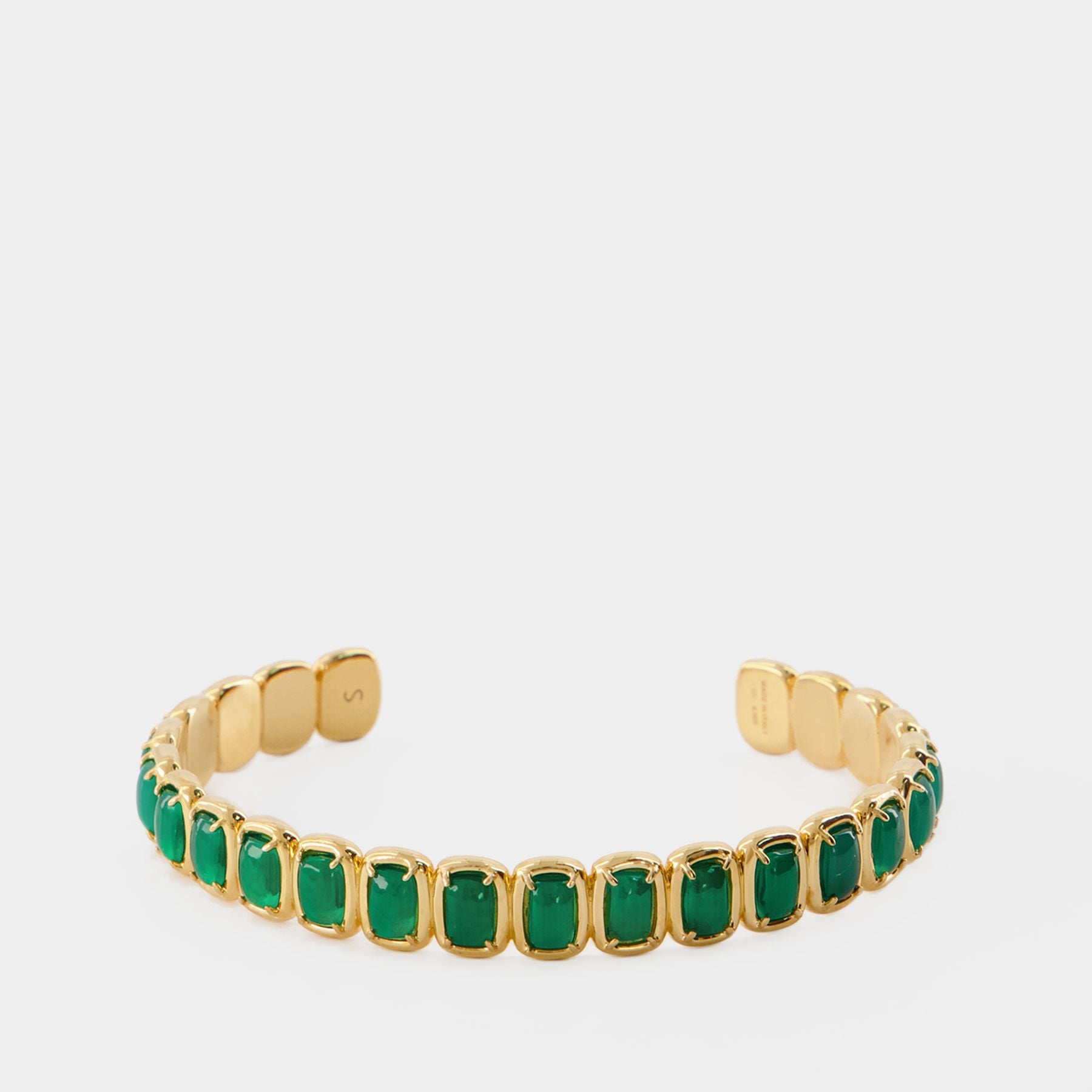 【関税込み】Toy Cuff Bracelet - Ivi - Green Onyx - Or Toy Cuff Bracelet - Ivi - Green Onyx - Or
