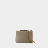Kira Chevron Bag - Tory Burch - Leather - Grey