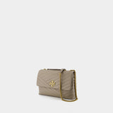 Kira Chevron Bag - Tory Burch - Leather - Grey