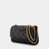 Fleming Soft Small Hobo Bag - Tory Burch - Black - Leather