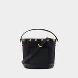 T Monogram Bucket Bag - Tory Burch - Cotton - Black