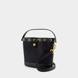 T Monogram Bucket Bag - Tory Burch - Cotton - Black