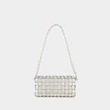 Button Baguette Crossbody - Paco Rabanne - Silver
